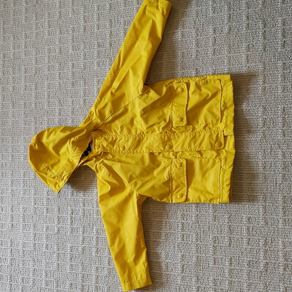 Gap Toddler Jersey Lined Raincoat Yellow, Size 3 toddler, excellent condition